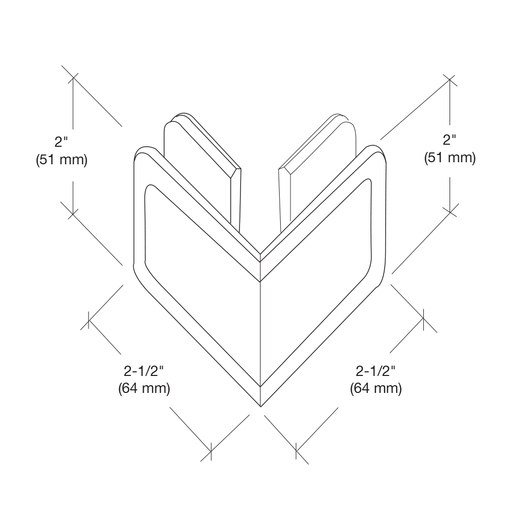 BCL90 Beveled 90 Degree Glass-to-Glass Clamp Glass Bracket - Image 5